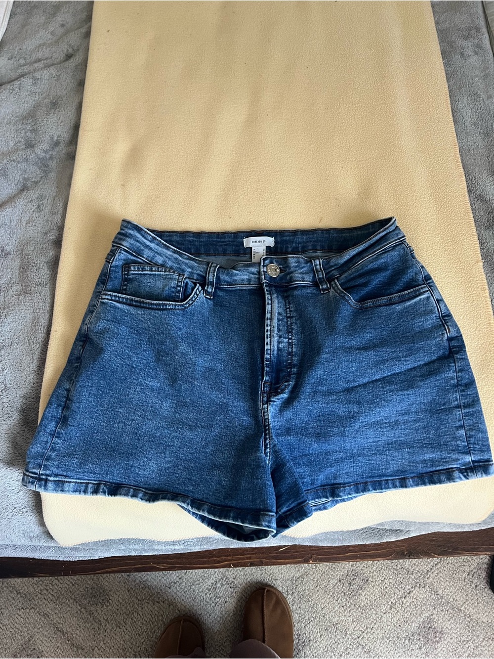 Forever 21 Dark Blue High-Rise Denim Jean Shorts